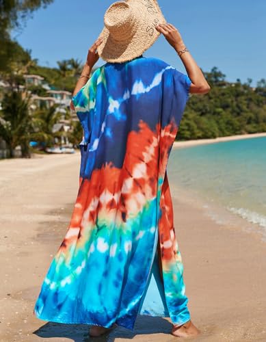 Image of NFVNKJ Women's Plus Size Beach Lounge Kaftan Maxi Dress Swimsuit Coverup for Women