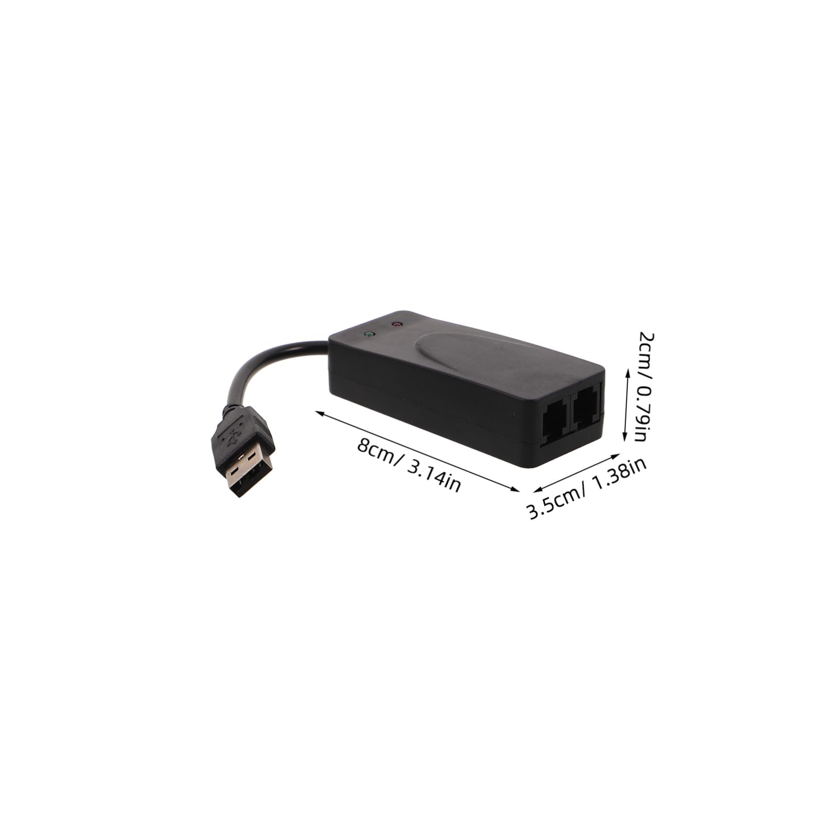 SHINEOFI Módem Fax USB 56k Negro Doble Puerto USB, Material Abs, Plug and Play para Oficina en Casa y Entornos Empresariales