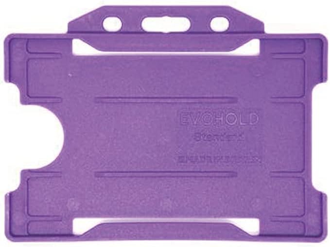 ALG ID Cards® Pack Of 100 Single-Sided Rigid Open Faced ID Card Pass Badge Holders Horizontal/Landscape (CR80 54mm 86mm) (Purple) - Made In Britain - View #7