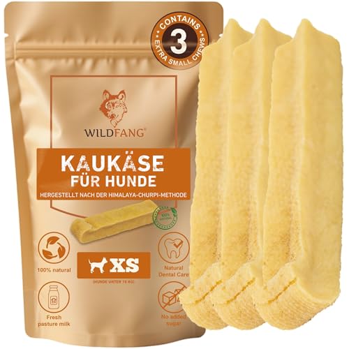 Wildfang® Hartkäse Kaukäse für Hunde XS (ca. 28 g) für Hunde bis 10 kg – Kauspielzeug Hund aus Hartkäse, Härte wie Himalayan Yak Chews, Churpi-Käse-Sticks, Welpensnacks & Trainingssnacks, 3er Pack