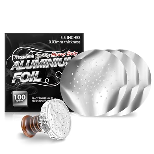 100 PCS Hookah Foil Pre Punched Shisha Aluminum...