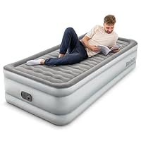 Bestway King Queen Double Single Size Air Bed, Airbed with Built-in Electric Pump, Fast Inflation, Wave Beam Support Mattress with Storage Bag, Grey