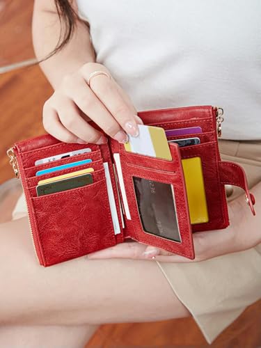 Simple Women'S Short Wallet Three Layer Large Capacity Double Zipper Card Holder Coin Purse-Qb347-Green2