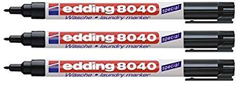 Image of Edding 8040 Laundry Marker Black Spapack Set of 3 black