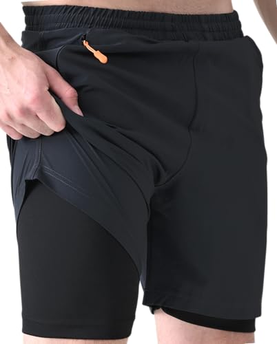 Image of Flapfit Men's 2 in 1 Quick Dry Shorts || Gym Shorts for Men Workout || Running Shorts for Men || Sports Shorts for Man