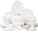 Ceramiczny zestaw naczyń kuchennych, miski na płatki zbożowe i zupę, talerze, miski, złoty brzeg ceramiczny zestaw porcelanowych naczyń porcelanowych, zestawy misek - 58 sztuk (kolor: okrąg