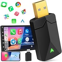 2 IN 1 Wireless CarPlay & Android Auto Adapter, Kabelloser USB-Dongle für Autos, Kabelloses CarPlay & Android Auto, Plug & Play, Schnelle Stabile Verbindung, Unterstützt iOS 10+ und Android 11+