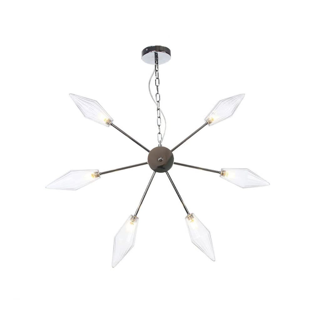 FYZDLAOR Chrome Color Retro Chandelier,Decorative Pendant Light for Living Room Bedroom Cafe Teahouse Bar Dining Room Club（with G4 Bulb）