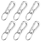 6 Karabiner Schlüsselringe, Karabinerhaken Klein aus Metall für Schlüssel, Outdoor und DIY, Zinklegierung und Edelstahl, 22 mm x 45 mm x 5 mm