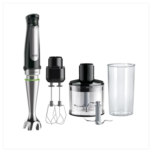 Braun MultiQuick 7 Batidora de Brazo, Control de Salpicaduras, Piezas Aptas para Lavavajillas, Vaso de Plástico sin BPA 600ml, Batidor, Picadora 500 ml, Cuchilla para Hielo, MQ 7035XBI, 1000W, Negro