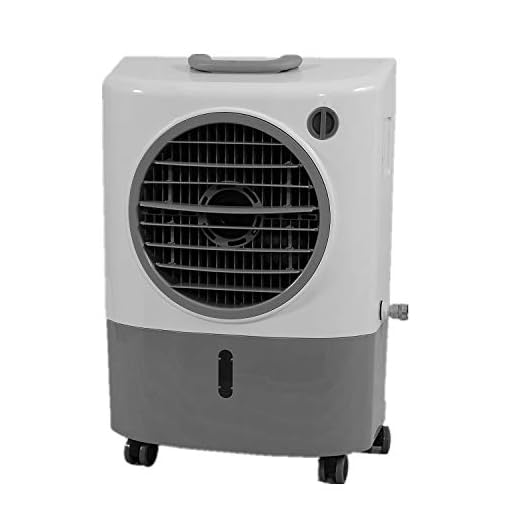 Portable Swamp Coolers - 1300 CFM MC18M Evaporative Air Cooler with 2-Speed Fan, 53.4 dB - 500 sq. ft. Coverage Evaporative Air Cooler Portable High Velocity Outdoor Cooling Fan by Hessaire - White