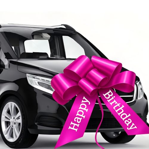 Big Happy Birthday Car Bow, 30 Inch Giant Bow for Car, Large Giant Car Bow for Present, Large Gift Wrapping Bow for Birthday, Surprise Party, Christmas, Wedding Reception, Festival