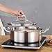 DJFKDYHPE Stainless Steel Stack and Steam Pot Set and Lid,Steamer Double Boiler Suitable for All Kinds of Stoves(32cm)