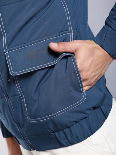 Image of The Indian Garage Co Men Regular Fit Placement Print Bomber Jackets
