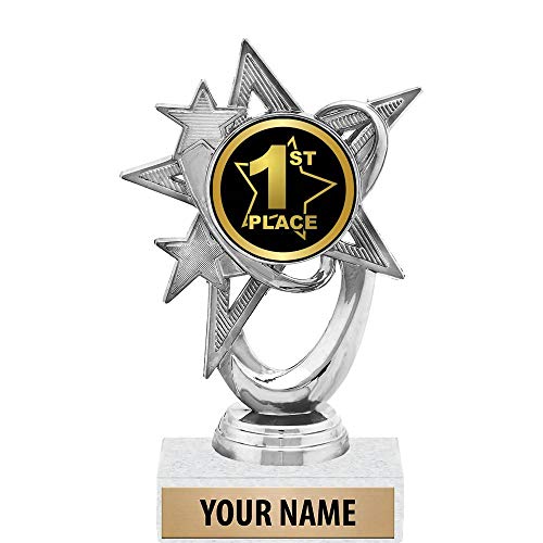5.5" Silver 1st Place Trophies, Custom Astral Star 1st Place Trophy Award