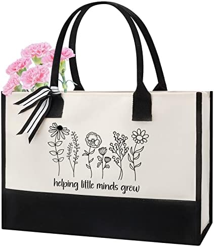 Kepela Teacher Appreciation Gifts for Women, Teacher Gifts, Cool Teachers Appreciation Gift Ideas, Best Thank you/End of Year Teachers Gifts, Canvas Tote Bag with Hard Board Bottom Support