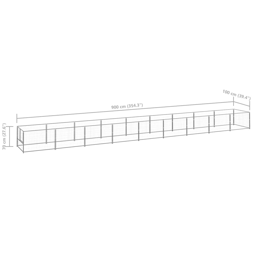 Artykuły dla zwierząt — hodowla psów srebro 9 m² stal, zwierzęta i artykuły dla zwierząt domowych