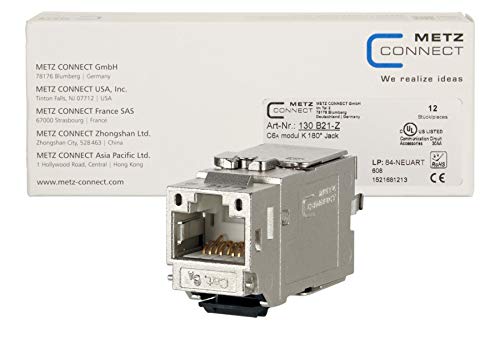 METZ CONNECT Cat 6A Keystone Modul 180° Buchse (12 Stück) 130B21-Z