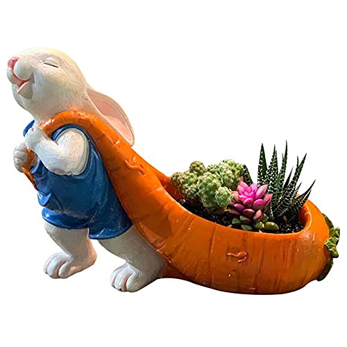 Statue de lapin jardinière haut de gamme grand format pour parc et pergola