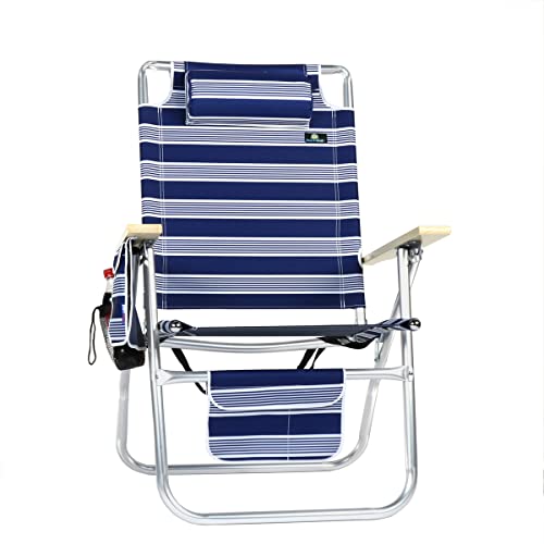 17 Inches High Off Ground 4 Reclining Position Tall Beach Chair For Adults #TOP2