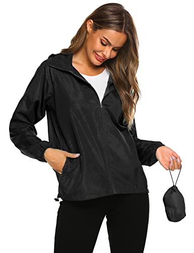 Zeagoo Womens Lightweight Jacket UV Protect and quick Dry Windproof Skin Coat, Black, Small Zeagoo Womens Lightweight Jacket UV Protect and quick Dry Windproof Skin Coat, Black, Small