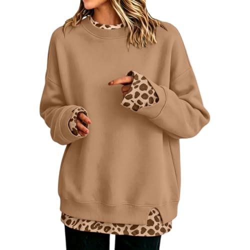 Crew Neck Sweatshirts for Women Oversized Polka Dot Sweatshirt Fall Blouses - image 1