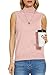 INKOFF Sleeveless Mock Neck Tops for Women Knit Sweater Turtleneck Soft Basic Vest Tank Lightweight M