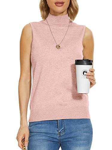 Image of INKOFF Sleeveless Mock Neck Turtleneck Knit Tops Women Dressy Casual Sweater Vest Business Work Tank