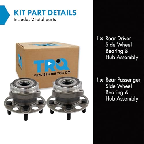 Image of TRQ Rear Left and Right Wheel Bearing and Hub Assembly Set 2 Piece Compatible with 2017-2020 Honda Ridgeline All Wheel Drive 2021 Ridgeline 2022 All Drive 2023