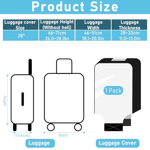Clear Luggage Cover Protectors Transparent Waterproof Suitcase Cover for Wheeled Suitcase Fit 18-32 Inch Luggage2
