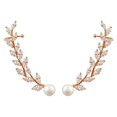 SELOVO Rose Gold Tone/Silver Tone Halloween Day Ear Crawler Pierced Wrap Earrings Cuff for Pierced Ear