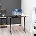 VIVO Manual Height Adjustable 60 x 24 inch Stand Up Desk, Rustic Vintage Brown Solid One-Piece Table Top, Black Frame, Standing Workstation with Foldable Handle, DESK-KIT-MB6N