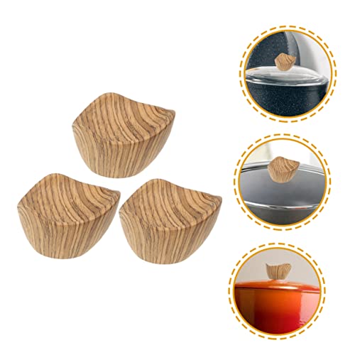 KONTONTY 3Pcs Wood Pot Lid Cover Handles Heat Resistant Knobs for Pan Lids and Stylish Pot Knob Holders for Kitchen Cookware Fit - Image 3