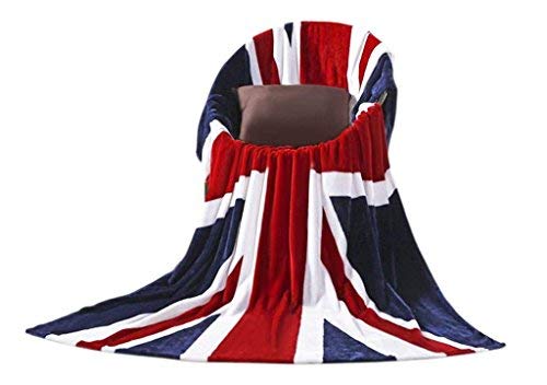 Coral union jack flag throw blanket