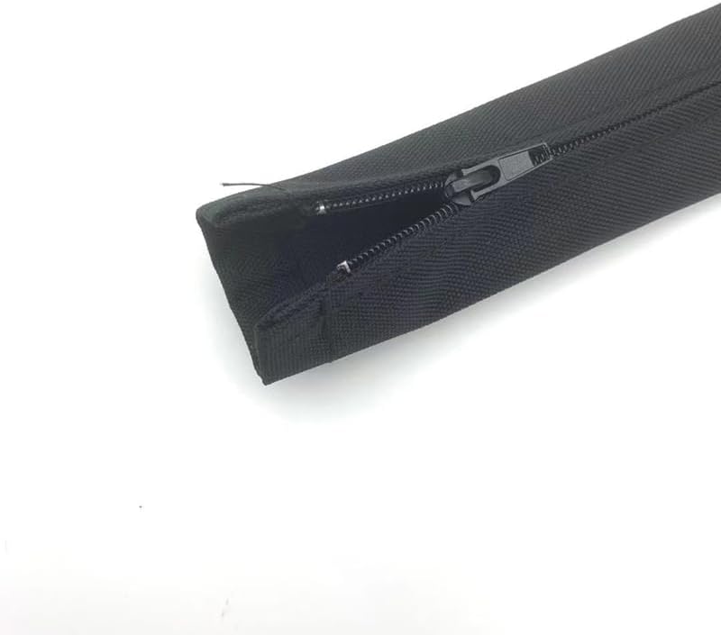Zipper Cable Sleeve 60mm Flexible Nylon Cable Sock Harness Line Sheath Organizer Wire Wrap Management Cord Hider Protection - (Color: Black, Inside Diameter: 60mm x 120CM, Length: 1 Piece)