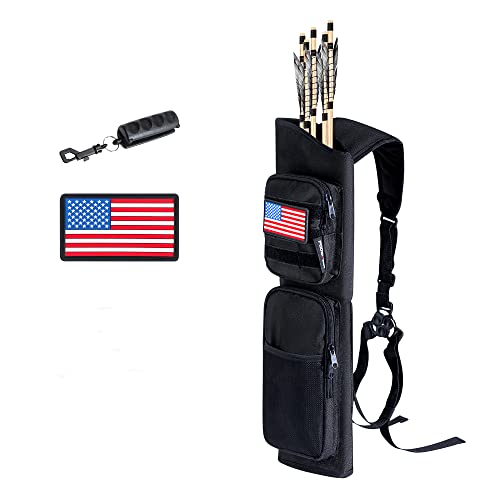 Podskver Arrow Quiver - Adjustable Youth Quiver Holder For Adults, With Fingerguard Hip Back Quivers For Arrows Bow Practicing Target Shooting (Camo)… (Black) #TOP28