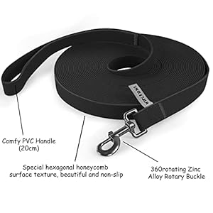 3m Black Heavy Duty Robust Training Dog Leash with Anti-Slip Handle,Waterproof Long Dog Leash for Outdoor Activities