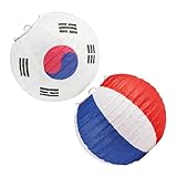 Gatuida 2 Stück Koreanische Papierlaternen im Koreanischen Stil Faltbare Outdoor Laternen Ø 20cm Langlebige Partylaternen für Restaurants Grilllokale und Festdekoration