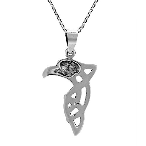 AeraVida Mighty Eagle Head Celtic Weave .925 Sterling Silver Pendant Necklace | Handmade Silver Necklace Eagle| Pendant Necklace for Women | Sterling Silver Eagle Pendant Necklace - Image 4