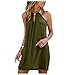 Summer Fashion Women's Halter Sleeveless Pure Color Casual Slim Dress