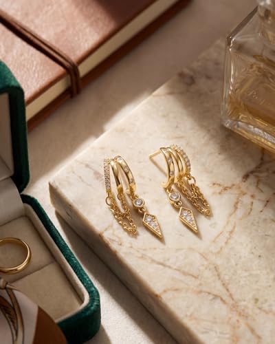 Gold Dangle Earrings DROPS TO - image 9