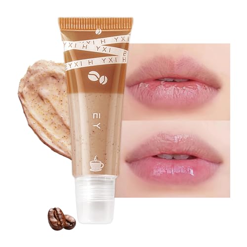 Lip Scrub Care Mask, Coffee Flavouring Lips Exfoliator, Lip Scrubs Balm, Exfoliating Lightening for Dark Lips, Natural Nourishing Fades Lip Lines, Lip Treatment for Women