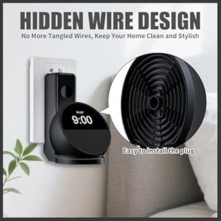 DJBNT Wall Mount Holder Compatible with Echo Spot 2024, Outlet Mount with Hidden Cable Management, Space-Saving Shelf for Bedroom, Kitchen, Living Room, No-Drill Installation (White)