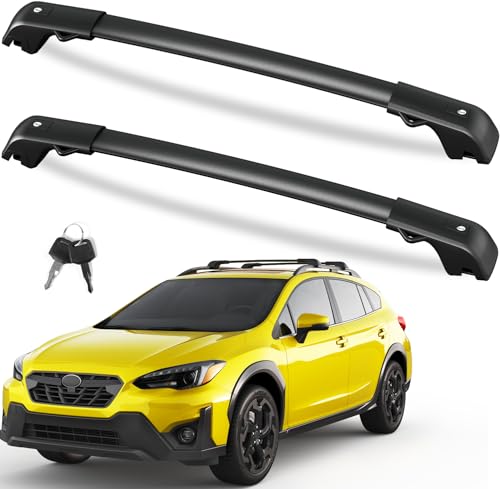 FengYu 300lb Roof Rack Cross Bars Compatible with Subaru Crosstrek 2018-2023 & Impreza 2017-2023, Heavy Duty Lockable Aluminum Roof Rails Crossbars Cargo Bars Canoe Rooftop Black Carrier Luggage