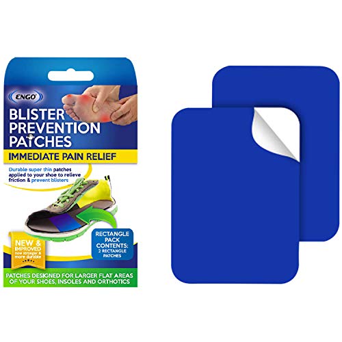 ENGO Rectangle Blister Prevention Patches | Trim to Fit Boots Skates Cleats Helmets Equipment Other Footwear (Rectangle)