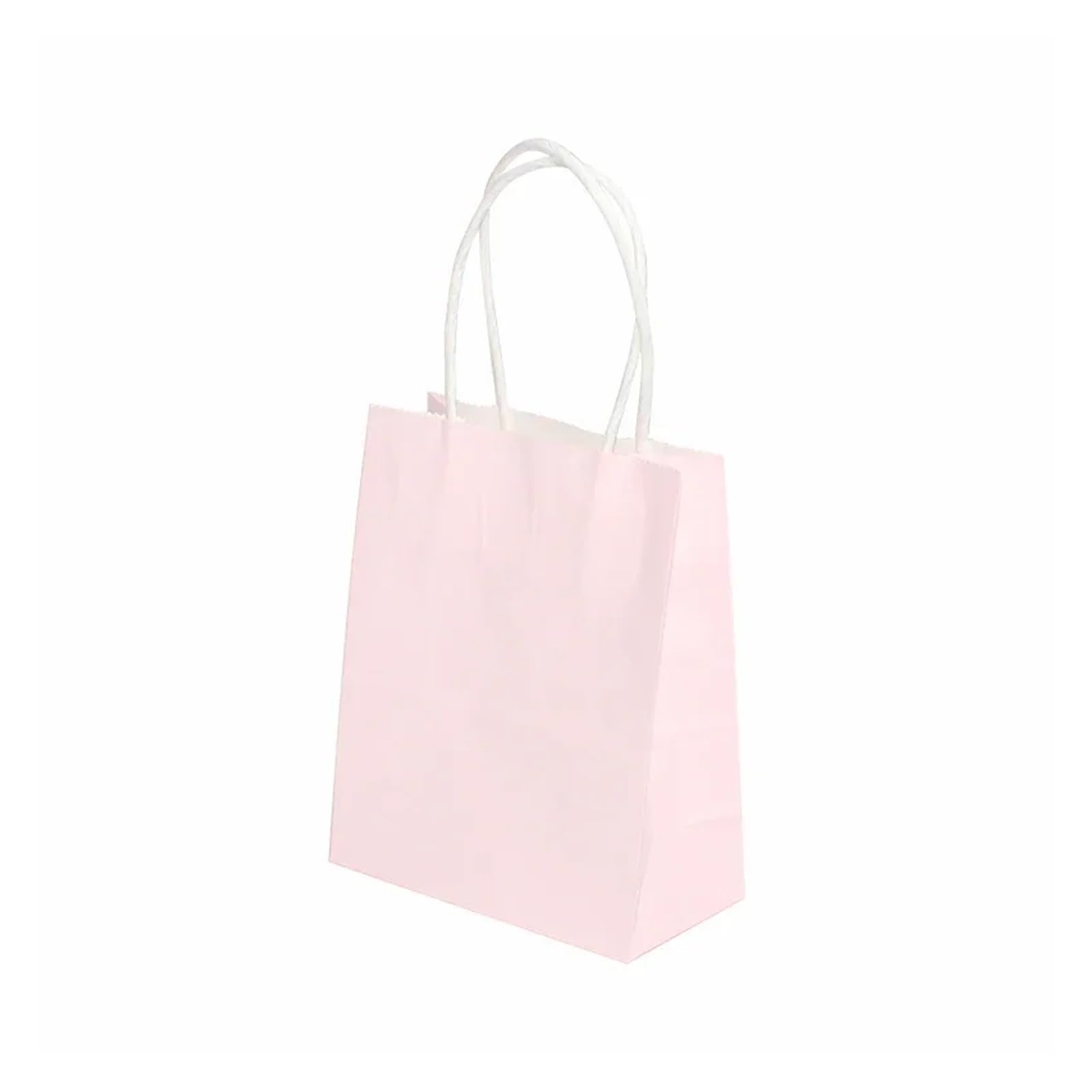 Bolsas de Papel Bolsas de Papel 10/20/30/50 Uds Mini bolsa pequeña de papel Kraft con asas bolsa de regalo for Festival bolsas de compras de dulces(Light pink,21X27X11CM (M)_50PCS)