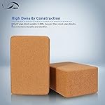 JBM 2 Pack Yoga Blocks with Strap Cork Yoga Block Yoga Brick, Heavy-duty Cork Yoga Block to Support and Deepen Poses - Image 2