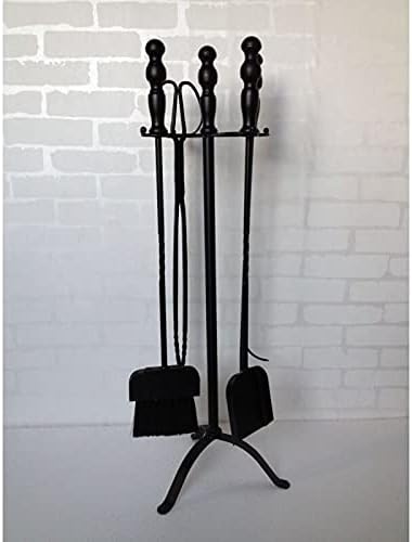Fireplace Tool Set Poker Stand European Style Fireplace Stove 5-Piece Set Fireplace Tools Fire Pit Tongs Poker Rack Indoor Fire Pit Tools Accessories Set Outdoor Indoor Chimney Sta