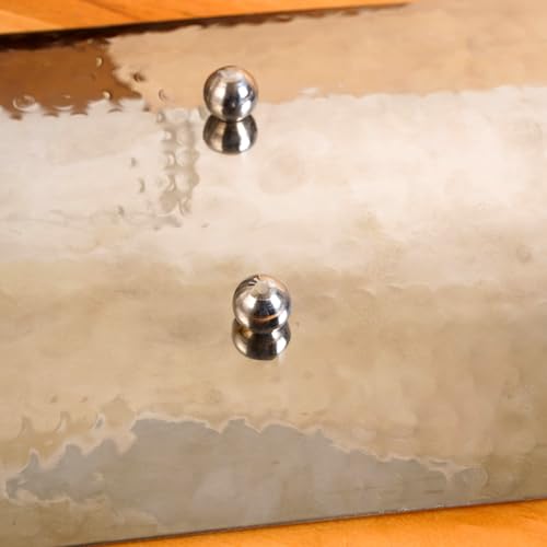 Image of Nestasia Stainless Steel Serving Platter for Snacks (30cmx18cm) - Hammered Rectangular Curved Steel Tray with Glossy Finish | Rust & Scratch Resistant Serveware for Appetisers, Desserts and Breads