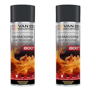 VE-Industries 2x Ofenfarbe Anthrazit Grau Thermospray